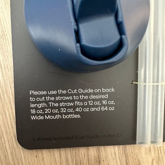 Hydro Flask Wide Mouth Straw Lid Cobalt Blue - Lid & 2 Straws - Unused - Picture 3 of 5